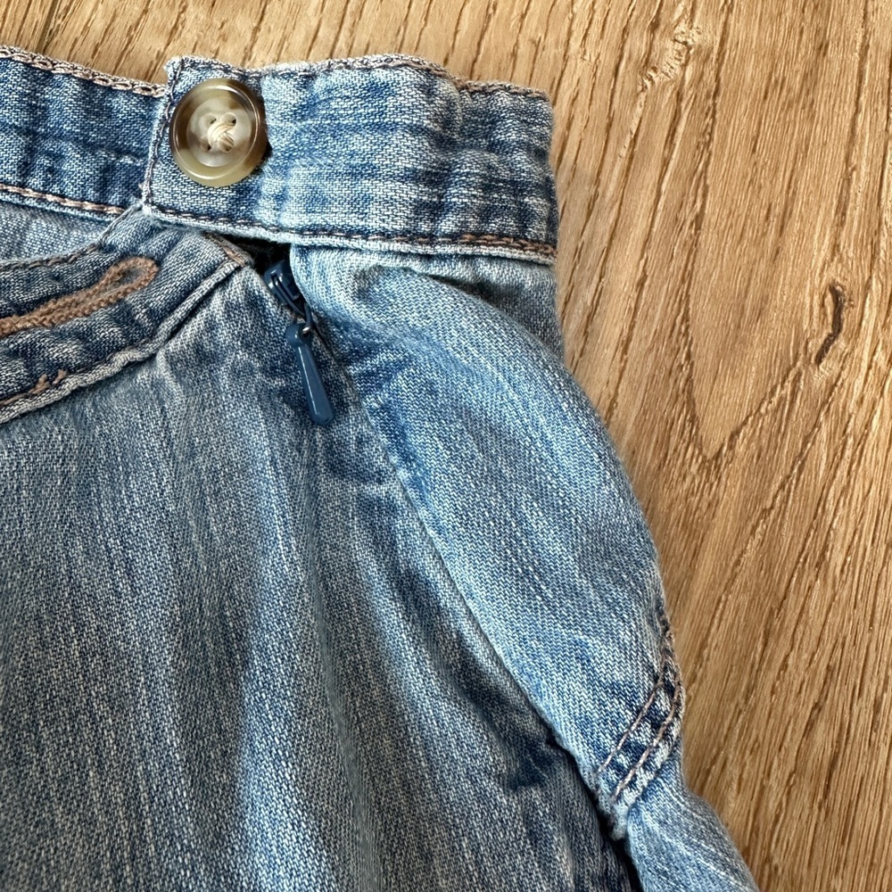 Vintage boho Ralph Lauren jeans a line fit n flare patchwork seam denim skirt - Picture 4 of 9